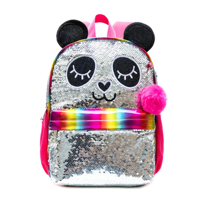 Girls Sequined Kindergarten Backpack With Zipper Closure - Smarsty