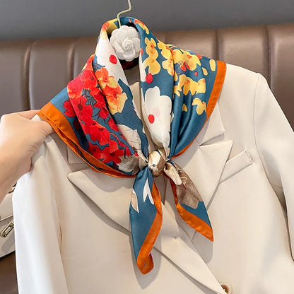 Satin Silk Square Scarf for Women Sun Protection - Smarsty