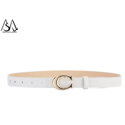 Trendy Women Leather Belt With Alloy Moon Button - Smarsty