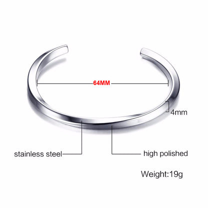 Twisted Stainless Steel Cuff Bracelet Durable Fashion Jewelry - Smarsty