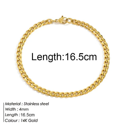 Gold Stainless Steel Twist Chain Bracelet for Women - Smarsty