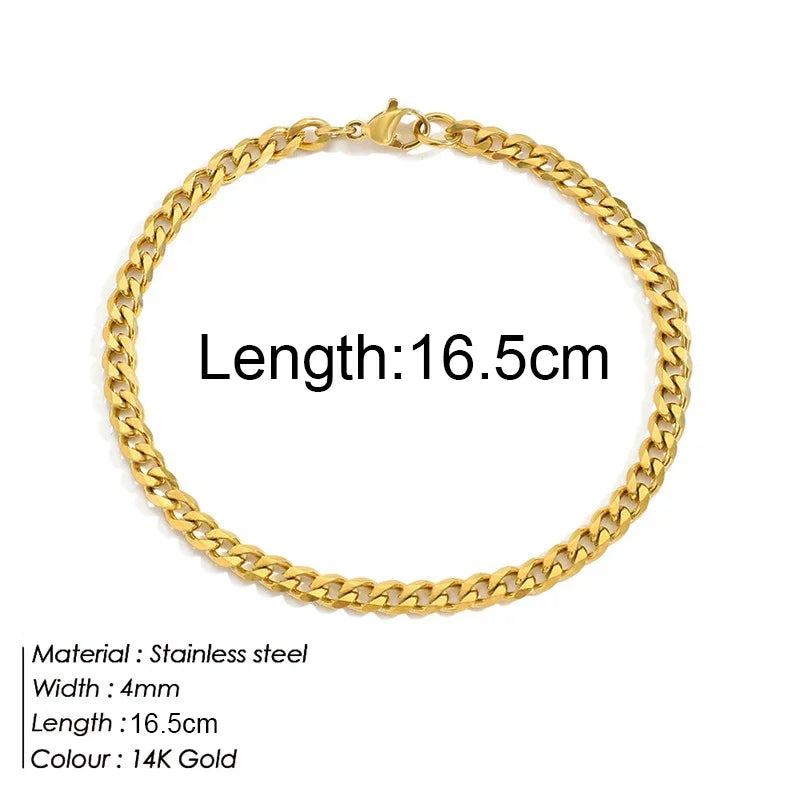 Gold Stainless Steel Twist Chain Bracelet for Women - Smarsty