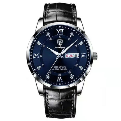 Luxury Waterproof Luminous Leather Quartz Watch for Men - Smarsty
