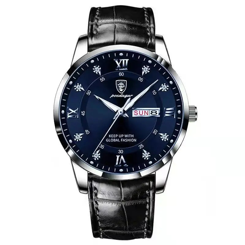 Luxury Waterproof Luminous Leather Quartz Watch for Men - Smarsty