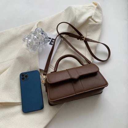 Versatile PU Leather Shoulder Bag For Women Square Satchel - Smarsty