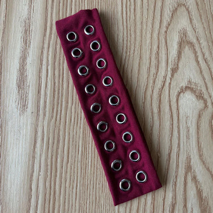 Punk Grunge Wide Elastic Headband Stretchy Metal Look - Smarsty