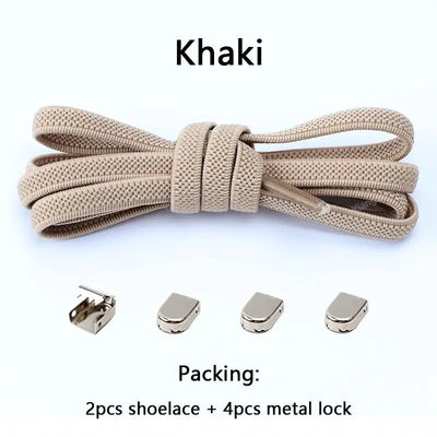 No tie Shoe laces Elastic laces Sneakers Flat Shoelaces without ties Quick Shoelace for Shoes Kids Adult One Size fits All Shoes - Smarsty