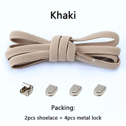 No tie Shoe laces Elastic laces Sneakers Flat Shoelaces without ties Quick Shoelace for Shoes Kids Adult One Size fits All Shoes - Smarsty