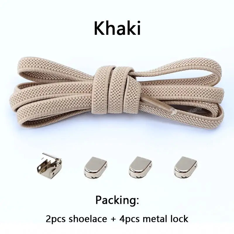 No tie Shoe laces Elastic laces Sneakers Flat Shoelaces without ties Quick Shoelace for Shoes Kids Adult One Size fits All Shoes - Smarsty