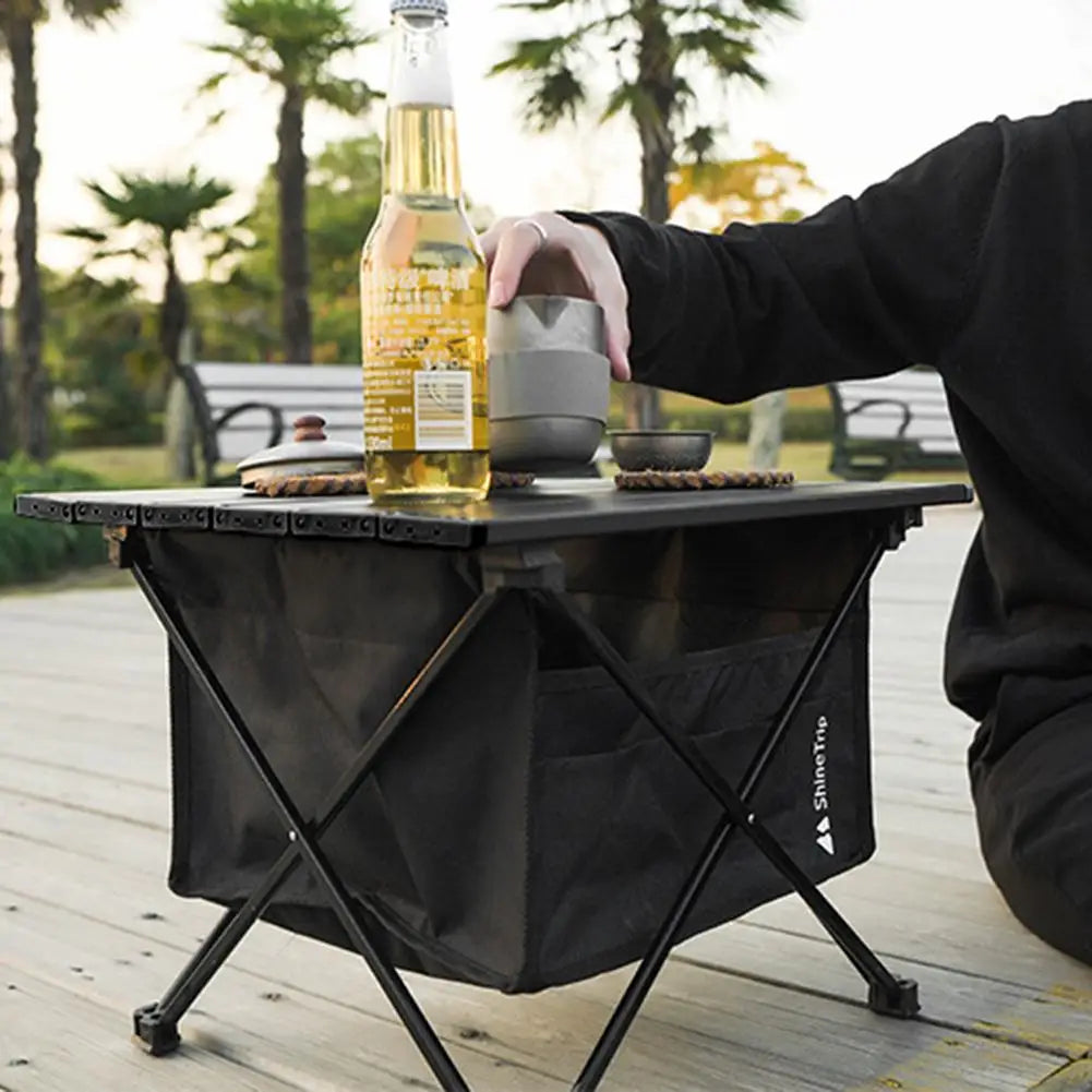 Outdoor Camping Storage Bag Large Capacity 600D Waterproof Oxford Foldable Bag with Front Pocket for Beach Table Accessories