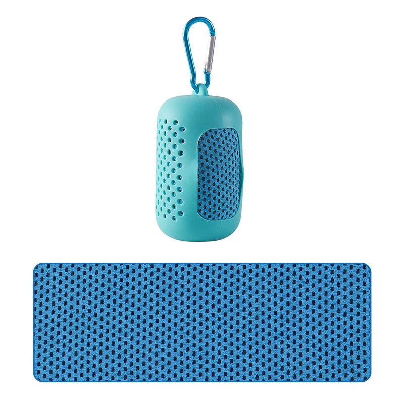 Portable Circular Silicone Wrapped Cold Towel Cooling Towel Quick Drying Polyester Fiber Towels Beach Accessories Sport Fitness - Smarsty