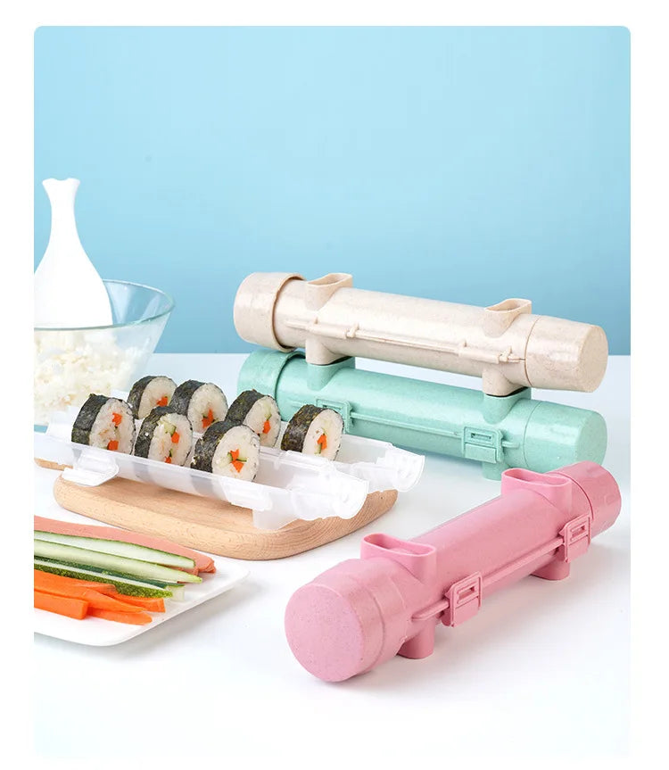 DIY Cylinder Sushi Making Machine Quick Sushi Bazooka Japanese Rolled Rice Meat Mold Rice Ball Mold  Kitchen Bento Accessories