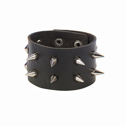 90s Punk Style PU Leather Spike Bracelet for Women - Smarsty