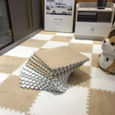 Soft Plush Children's Mat Baby Play Mat Baby Toys Eva Foam Puzzle Carpet In Children's Room Keep Warm Playmat 30*30*1CM by Smarsty