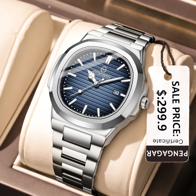 Luxury Waterproof Men’s Quartz Wristwatch with Luminous Dial - Smarsty