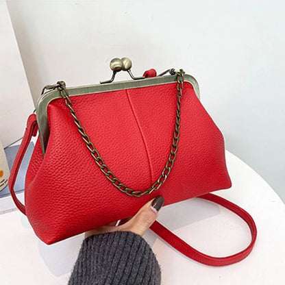 Vintage Soft Skin Shell Bag Lychee Pattern Crossbody - Smarsty