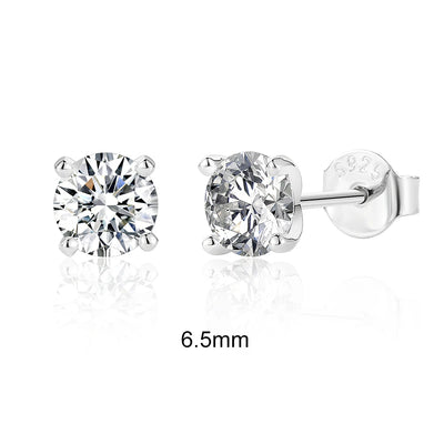 Moissanite Stud Earrings 0.5 To 1.2 Carat Sterling Silver - Smarsty
