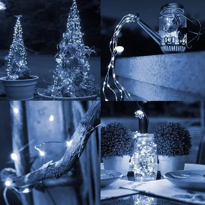 Fairy Lights Solar Garden Lights String Lights with 8 Modes Waterproof Wire Lights for Patio Yard Trees Christmas Party - Smarsty