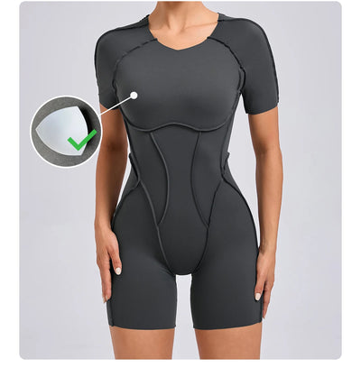 Short Jumpsuit Gym Clothes For Women Sportswear Fitness Overalls Backless Scrunch Booty Yoga Suit Sports Set Outfit - Smarsty
