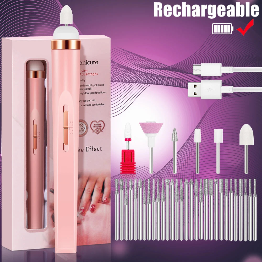 Portable 5 in 1 Electric Nail Drill Set for Professional Manicures - Smarsty