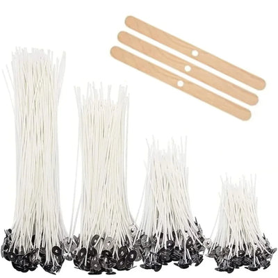53pcs Candle Wicks Holder Waxed Cotton Candle Wicks Set with Stand Original Smokeless Candle Wicks Soy Oil Wax Core Woven Making - Smarsty