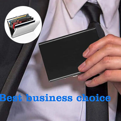 Fashion Durable 6 Card Slots Card Holder Stainless Steel Case Anti-demagnetization Box Portable Organizer Protector - Smarsty
