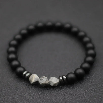 Mens Black Onyx and Tiger Eye Beaded Bracelet - Smarsty