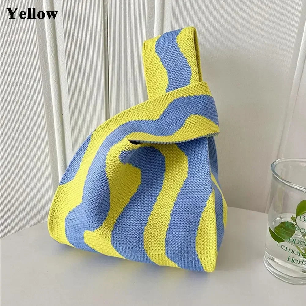 Cat Knit Handbag High Capacity Knot Wrist Bag For Women - Smarsty