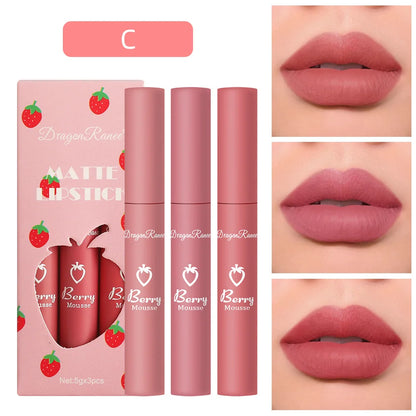 3 PCS Velvet Matte Lip Gloss Set for Hydration - Smarsty