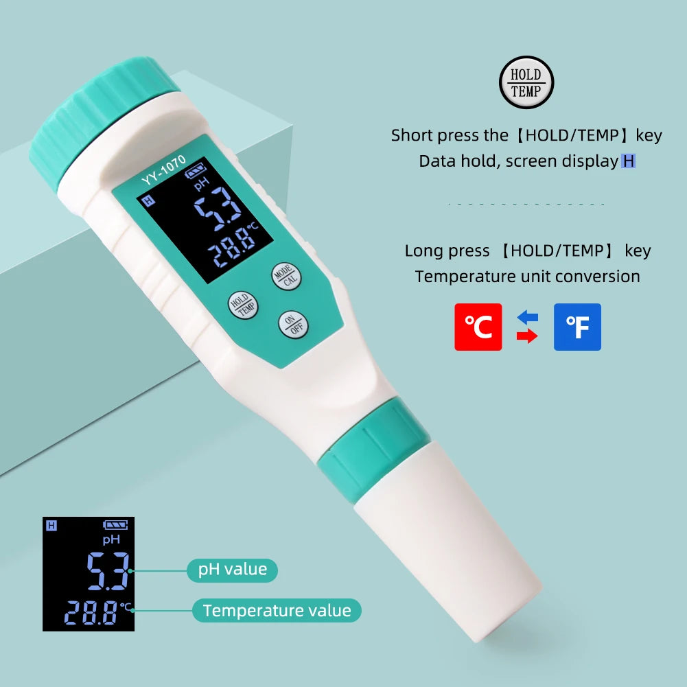 Digital Chlorine PH Tester 7 in 1 Water Quality Analyzer - Smarsty