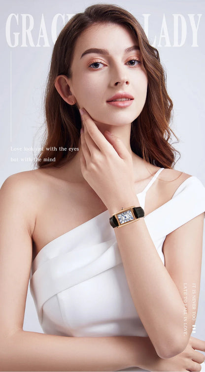 SANDA 1116 Women's Luxury Quartz Watch with Leather Strap - Smarsty