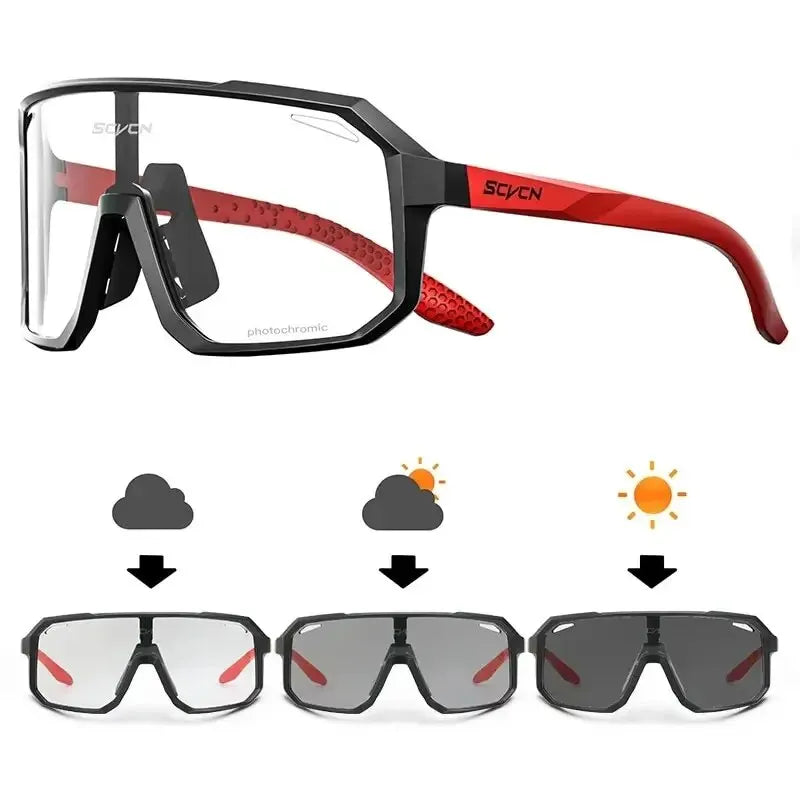 Cycling Glasses Photochromic Sunglasses Men Women Mountain Bike Road Eyewear New Bicycle Riding Outdoor Sports Hiking Goggles - Smarsty
