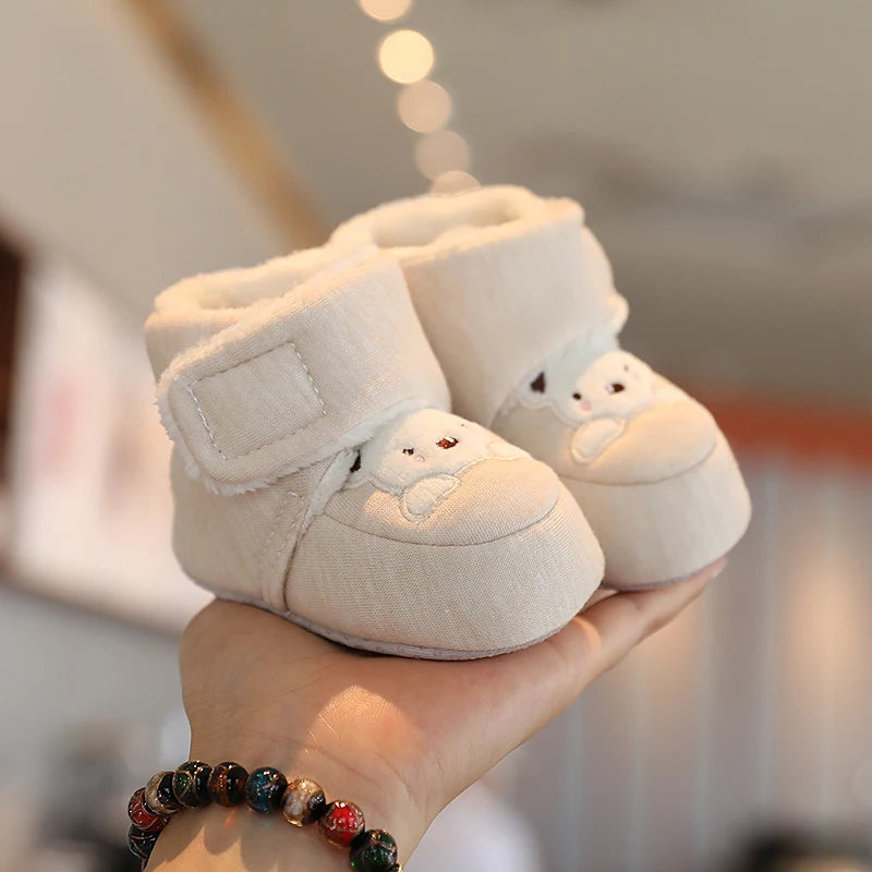 Soft Soled Bear Baby Snow Boots Warm Plush First Walkers - Smarsty