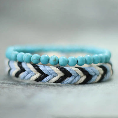 Natural Coconut Husk Wood Bracelet Set for Men - Smarsty