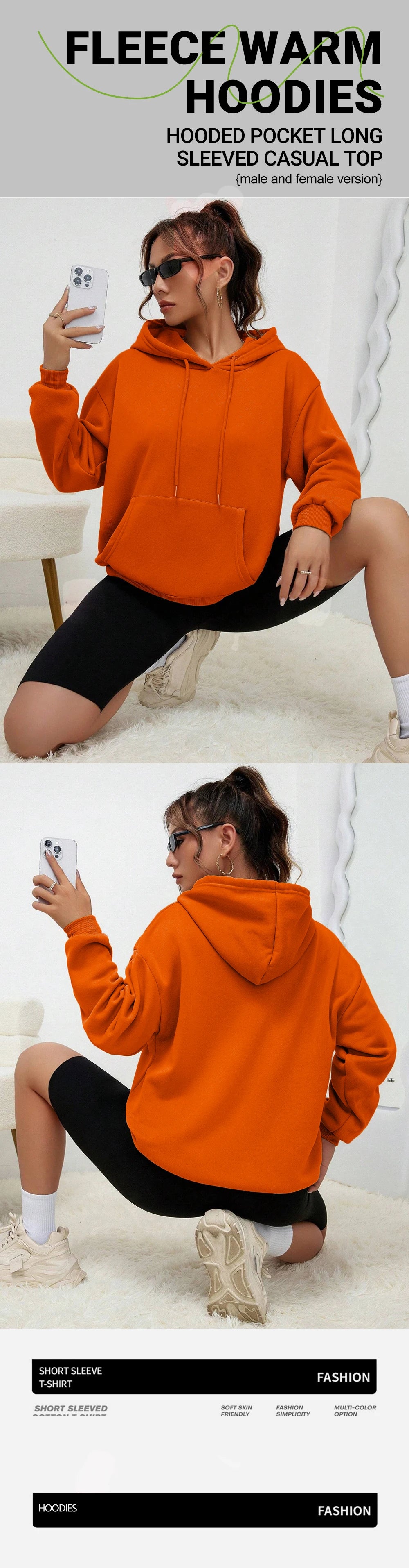 Casual Women's Hoodies Faith Over Fear Letter Printing Sweatshirts Fleece Warm Comfortable Pocket Pullovers Autumn Streetwear