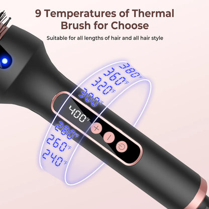 Heated Styling Brush 3-in-1 Ionic Curling Tool - Smarsty