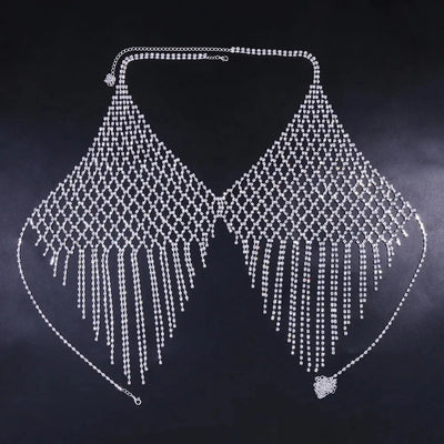 Sexy Mesh Tassels Chest Chain Necklace for Festivals - Smarsty
