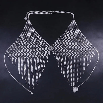 Sexy Mesh Tassels Chest Chain Necklace for Festivals - Smarsty