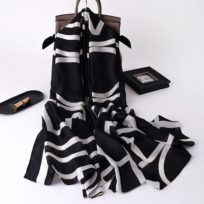Large Silk Scarf for Women Soft Stylish Summer Wrap - Smarsty