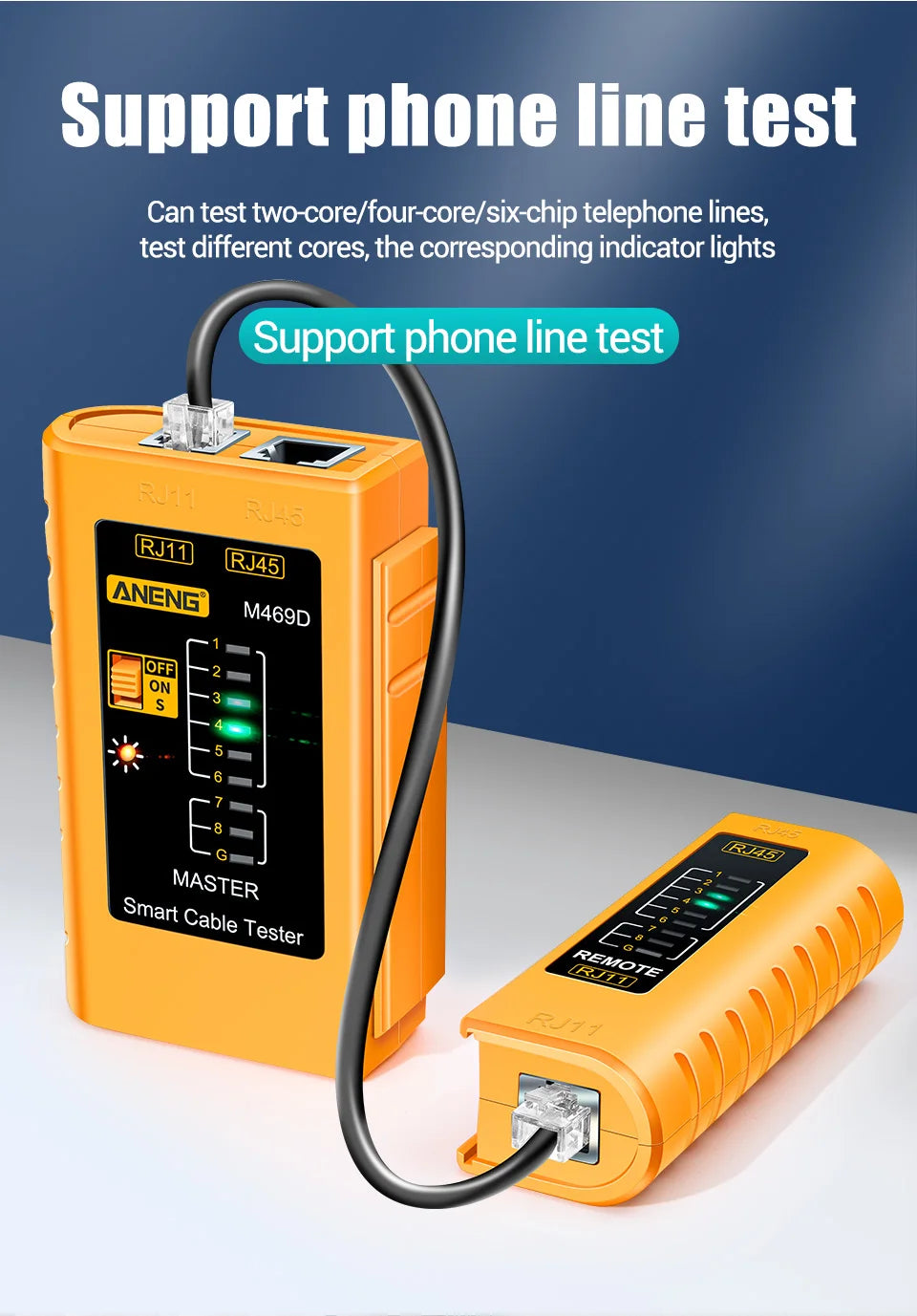 ANENG M469D Network Analyzer Tester for RJ45 and RJ11 - Smarsty