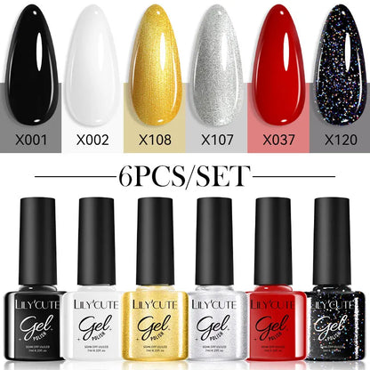 LILYCUTE 6 Piece Coffee Gel Nail Polish Set - Smarsty