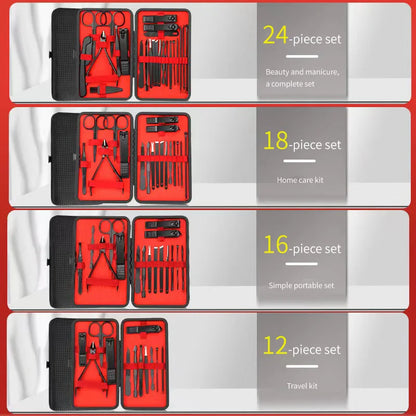 Convenient Black and Red Nail Clipper Set - Smarsty