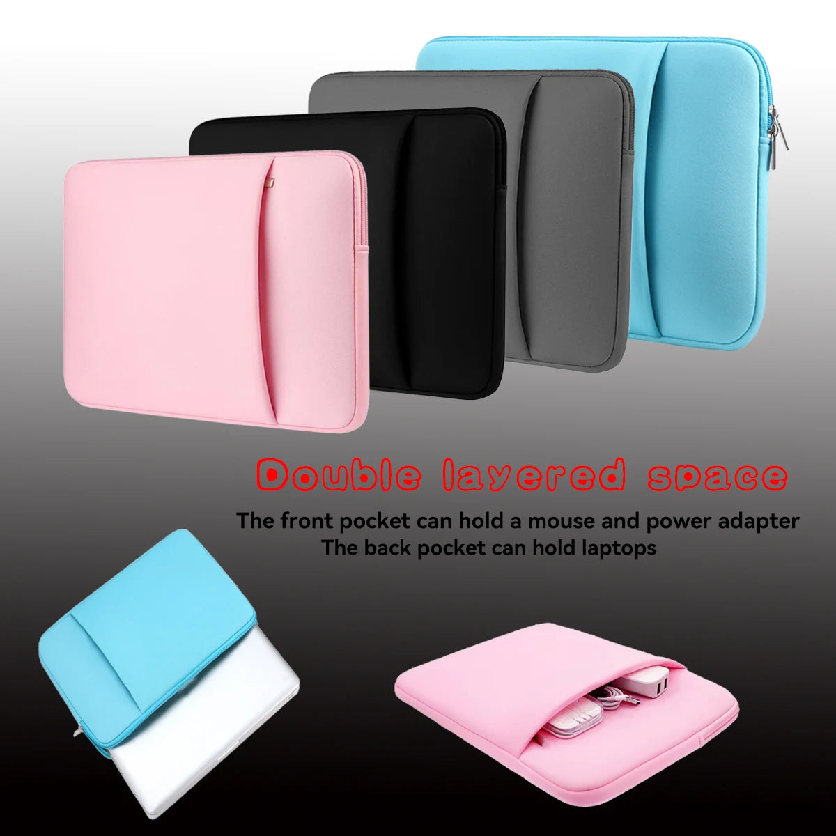 Laptop Inner Bag Protective Cover With Front Pocket