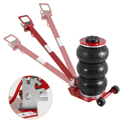 SucceBuy Pneumatic Jack 3 Ton/5 Ton Triple Bag Air Jack Quick Lift Heavy Duty Car Repair Jacks Folding Rod Jacks with Two Wheels - Smarsty