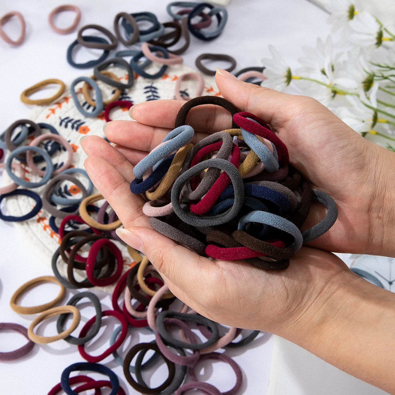50Pc Seamless Elastic Hair Bands Thick Comfortable Durable - Smarsty