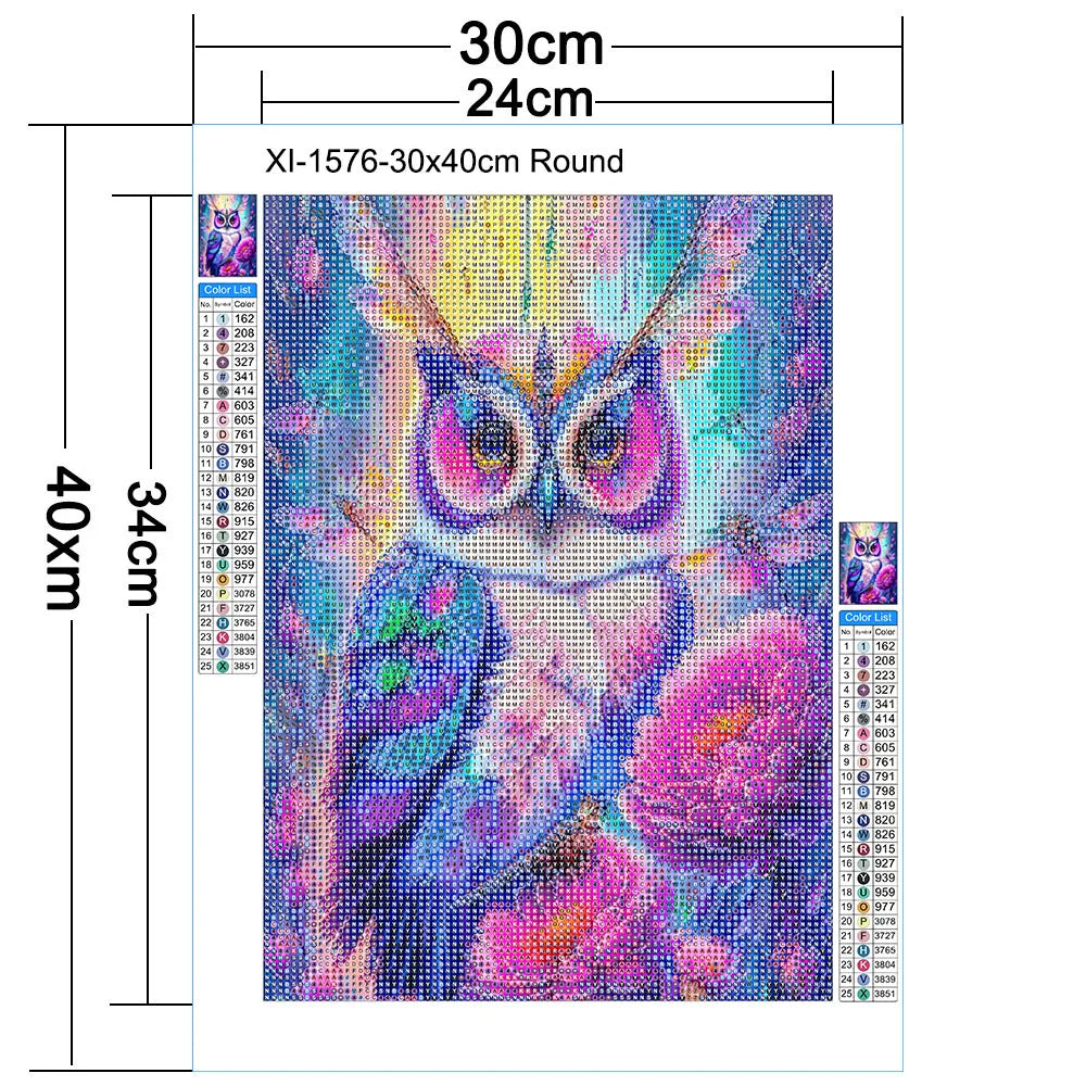 DIY 5D Diamond Painting Pink Owl Craft Set - Smarsty