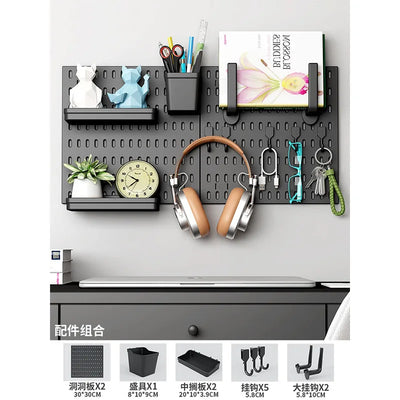 No Punching Pegboard Wall Organizer Panel Shelves For Gamer Room,bathroom,kitchen Storage Rack Organizer Pegboard Accessories by Smarsty