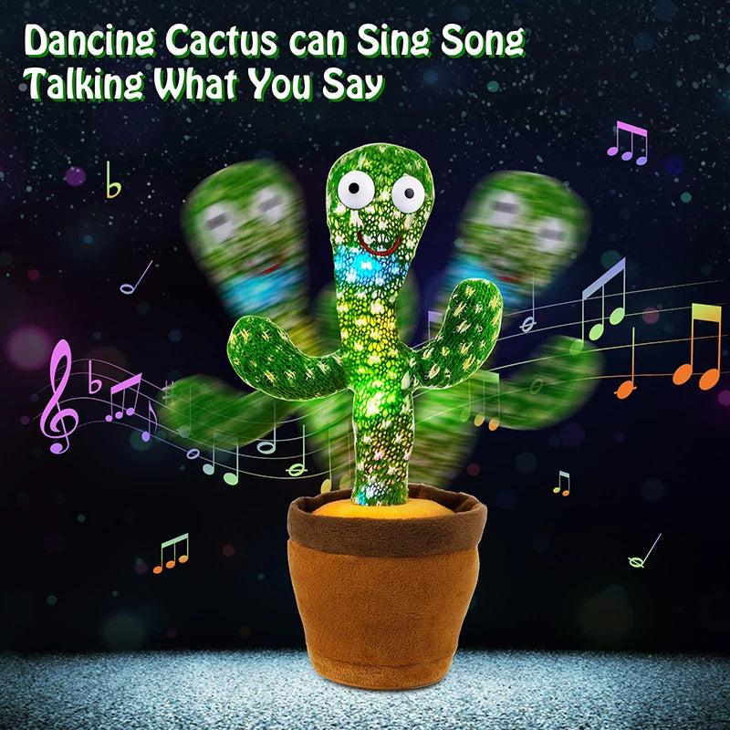 Kids Dancing Talking Cactus Toys Interactive Talking Sunny Cactus Electronic Plush Toy Home Decoration for Children Xmas Gifts - Smarsty