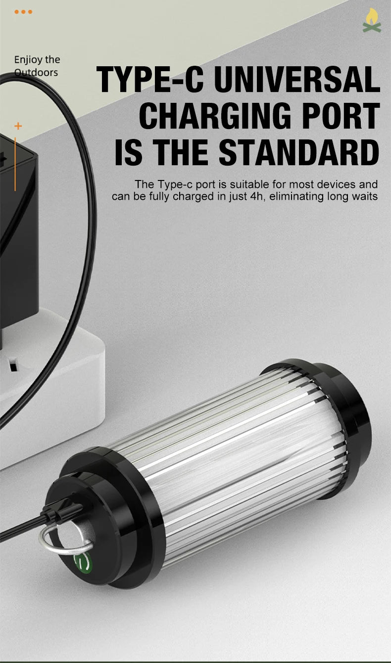 Outdoor camping tools camping lights 5 kinds of lights adjustable ceiling can be connected with the bracket TYPE-C charging. by Smarsty