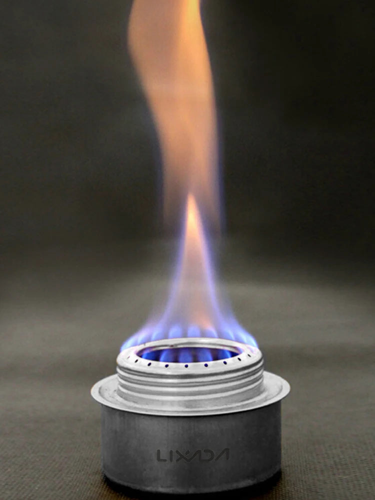 Outdoor Mini Alcohol Stove Aluminum Alloy Alcohol Stove with Lid Outdoor Camping Hiking Backpacking Cooking Stove